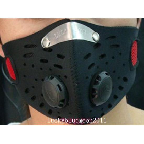 Man off road motorcycle bike net mask nose protector rider racing black red