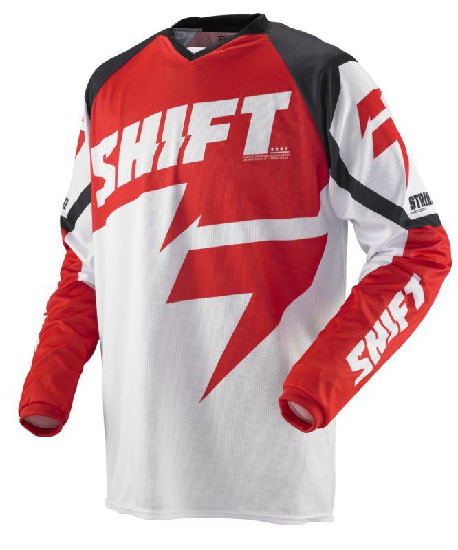 Shift strike trooper mx motocross dirtbike jersey med red/white 03161-054-m $ale