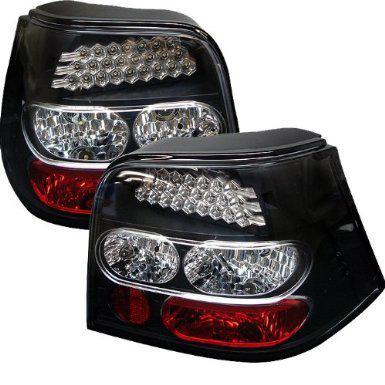 Spyder auto volkswagen golf black led tail light new pair 1999 2004 gti tdi vr6