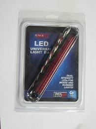 L.e.d. universal light bar 6" red lens with black base 02010