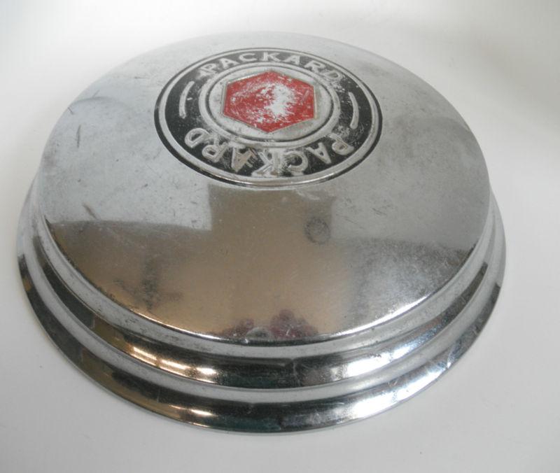 Vintage "packard" hub cap dog pan style 1930's silver tone 12.5" diameter hubcap