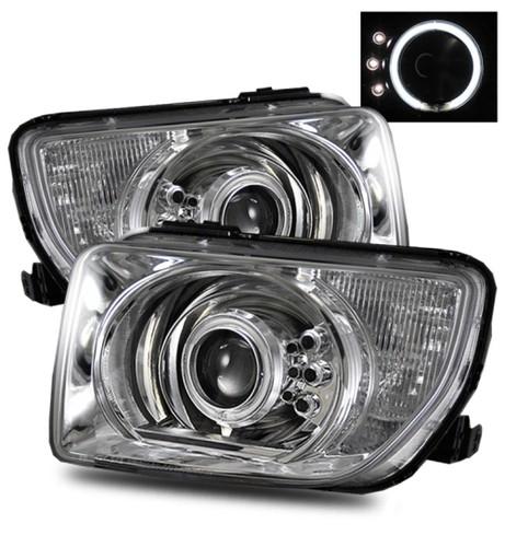 03-06 honda element jdm ccfl halo angel eye clear chrome projector headlights