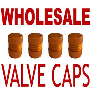  4  aluminum (premium) valve stem caps ( orange )^