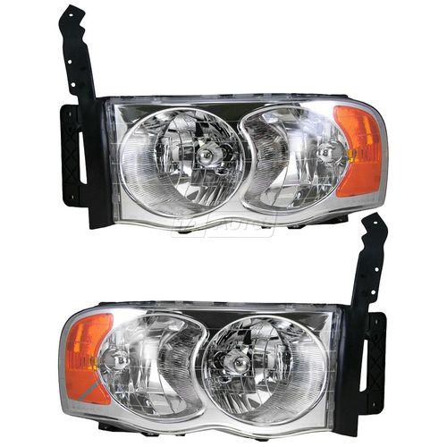 Dodge ram pickup truck headlamps headlights left lh & right rh pair set