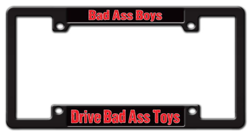 Bad ass boys custom funny preferred license plate frame