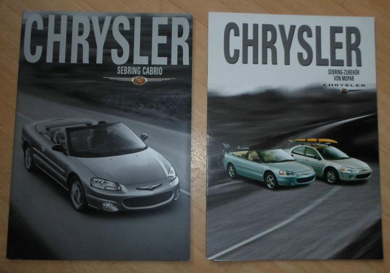 2001 chrysler sebring cabrio mopar german original sales brochure catalog set