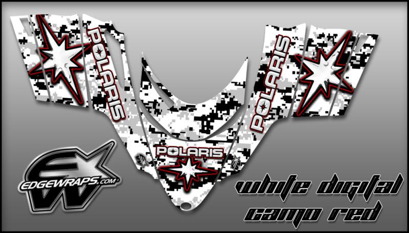 Polaris dragon,shift,rmk, i.q,switchback graphics kit - white digital camo red