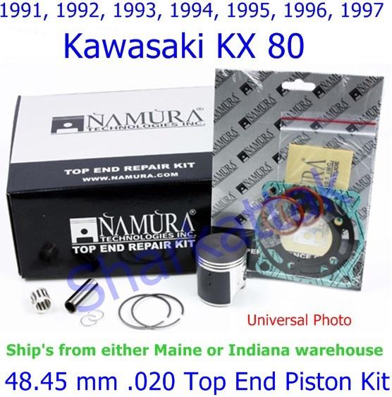 1991-1997 kawasaki kx 80 namura 48.45 mm .020 top end piston kit 