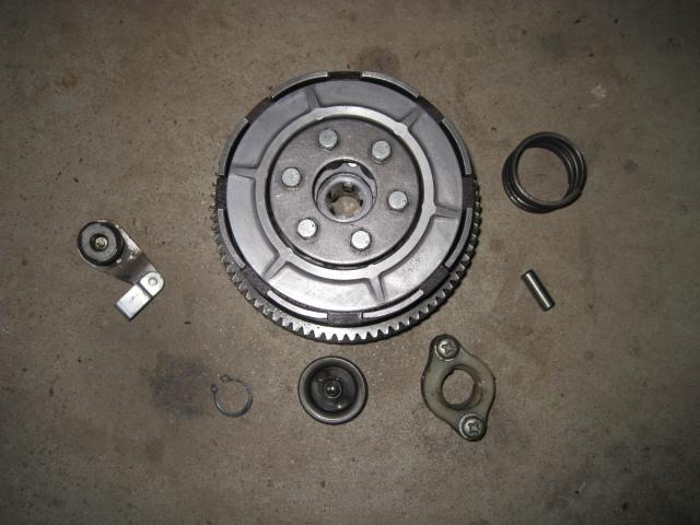 Kawasaki kd80-m - complete clutch basket and clutch push