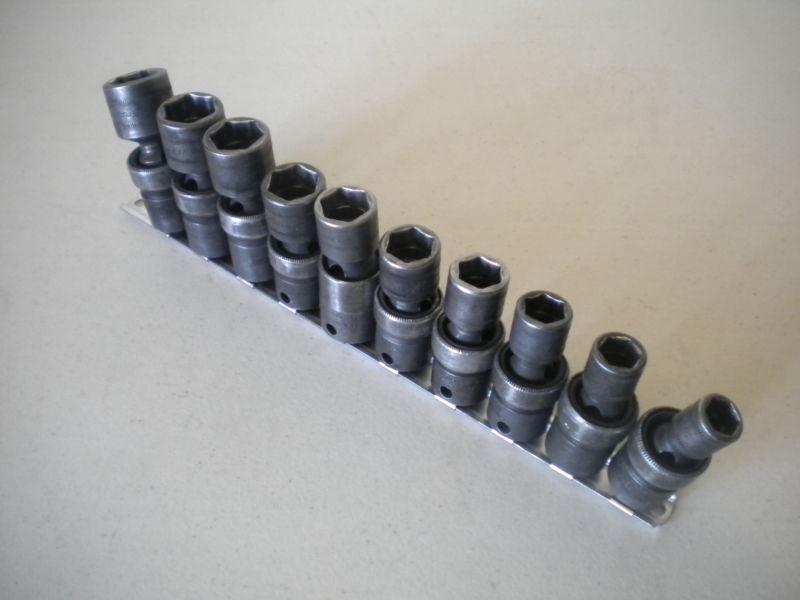  nice set of snap-on metric impact swivel socket set.  10mm--19mm..