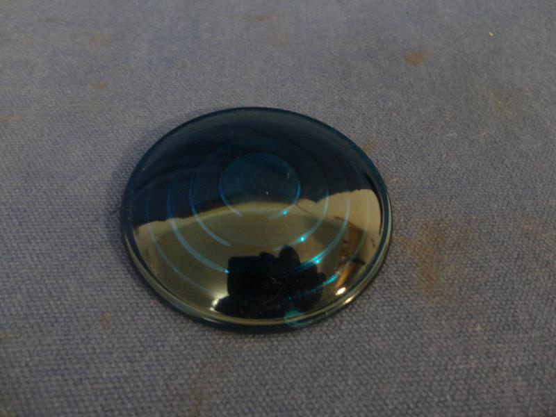 Vintage 2 inch blue tail light lense 