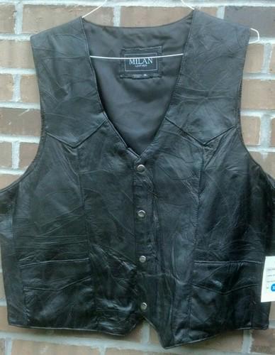  leather vest by milan  size xl men's