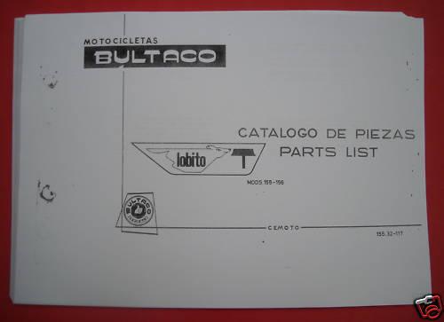 Bultaco lobito t,spare-parts catalog,photocopy of origi