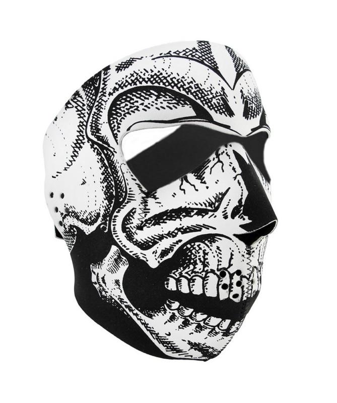 Black / white skull neoprene motorcycle facemask