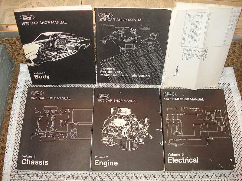 1975 ford lincoln mercury shop manual set + extras service original nr