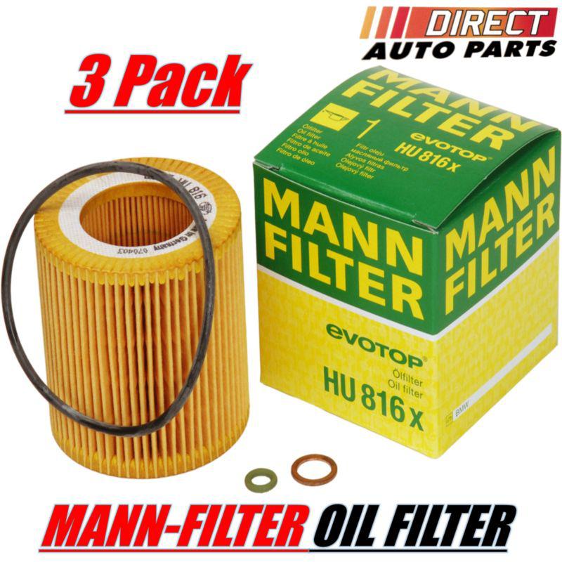 3 pack oem bmw oil filter mann-filter hu816x