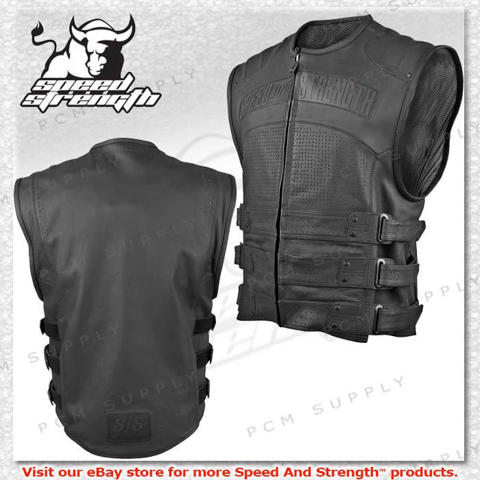 Speed & strength hard knock life leather motorcycle street vest