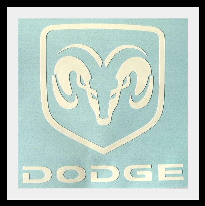 Dodge ram logo  white 3m vinyl decal sticker graphic