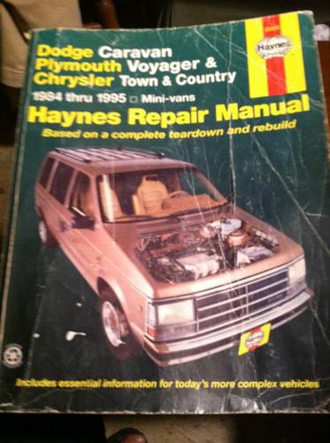 1984-1995 dodge caravan plymouth voyager. chrysler tow and country repair manual