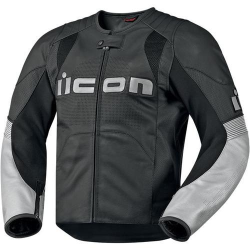 Icon leather jacket overlord motorcycle black 3xl