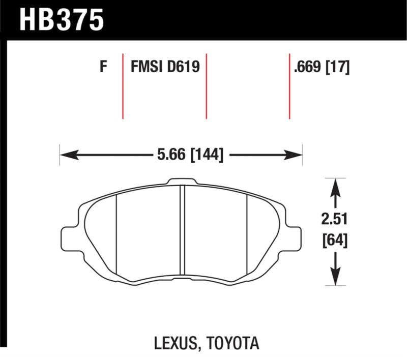 Hawk performance hb375f.669 disc brake pad gs300 gs400 gs430 is300 sc430 supra