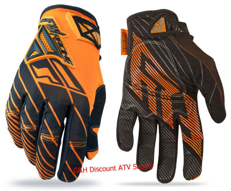 New 2014 fly racing kinetic gloves adult youth orange-black moto motocross atv