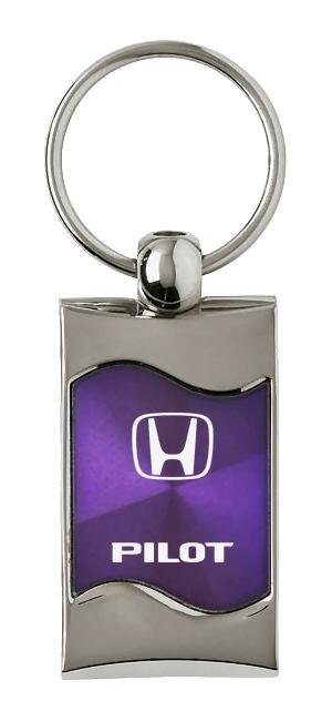 Honda pilot purple rectangular wave key chain ring tag key fob logo lanyard