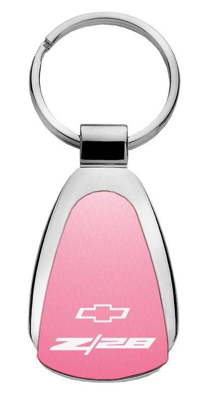 Chevrolet camaro pink tear drop key chain ring tag key fob logo lanyard