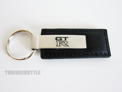 Nissan gtr gt-r black leather keychain official licensed laser engraved new