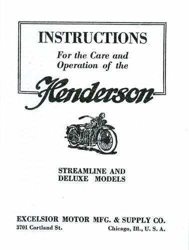 1929  care of henderson streamline & deluxe models