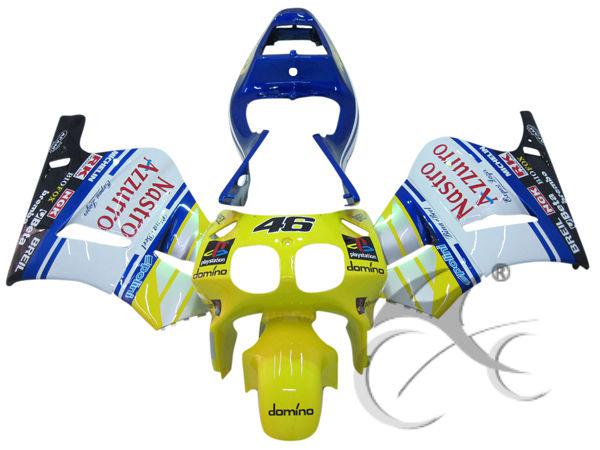 Abs plastic fairing body work for honda rvf400 nc35 yellow blue