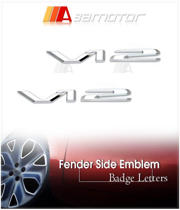 2x 3d mercedes benz v12 chrome side emblem letters badge decal letter s sl amg