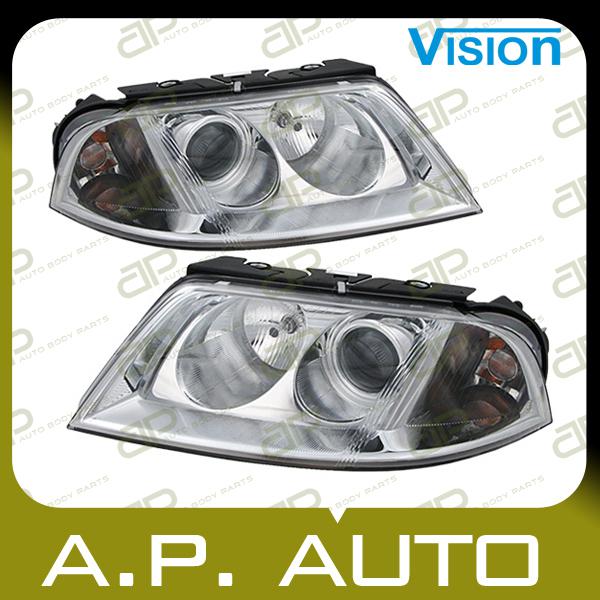 Pair head light lamp assembly 01-05 volkswagen passat halogen type lh+rh new