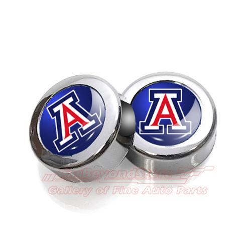 University of arizona wildcats license plate frame chrome screw covers, pair