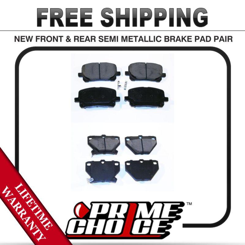 Complete set of front and rear premium brake pads with lifetime warranty