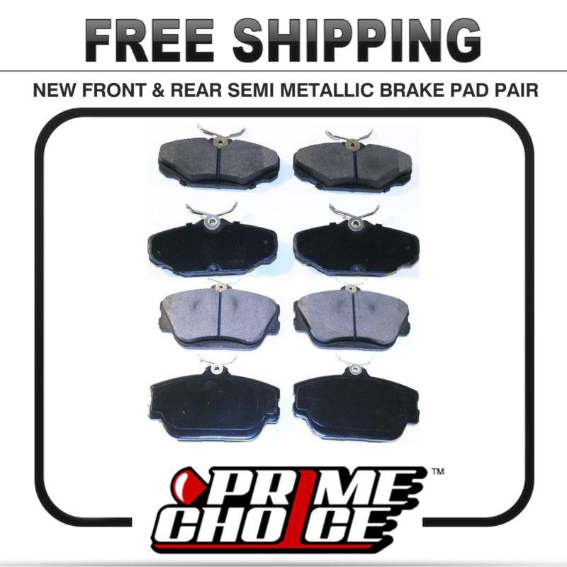 [front + rear sets] premium semi metallic brake pads