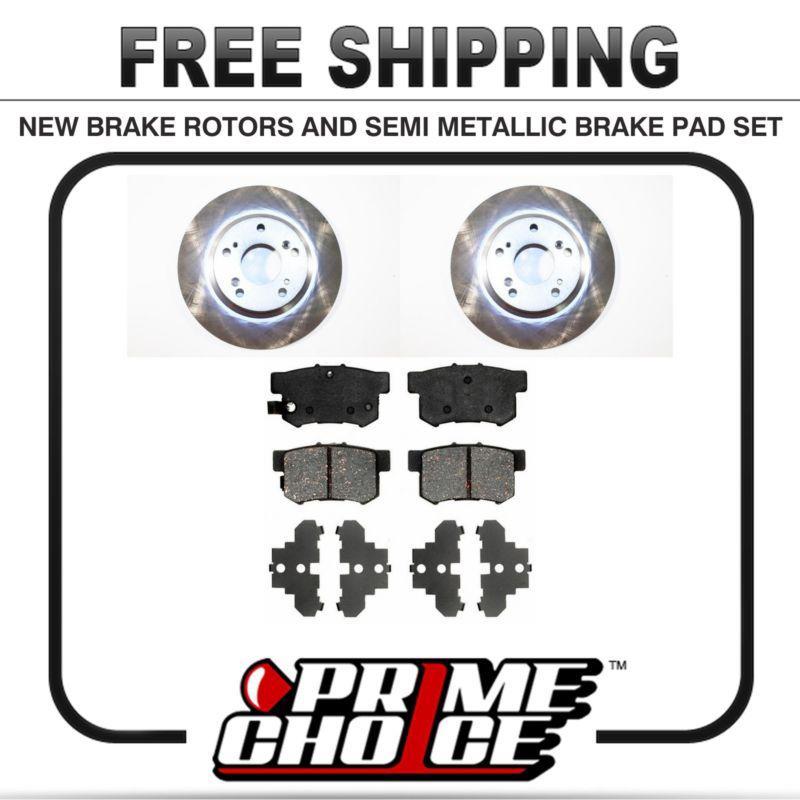 Premium rear metallic brake pads and disc rotors complete kit left & right pair