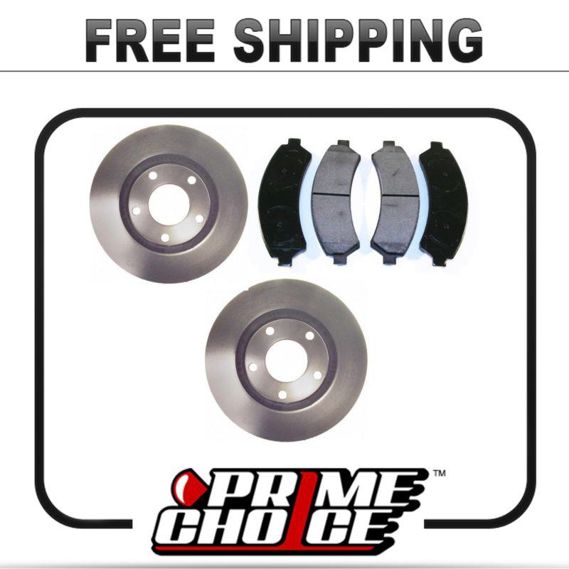 Premium front metallic brake pads and disc rotors complete kit left & right pair