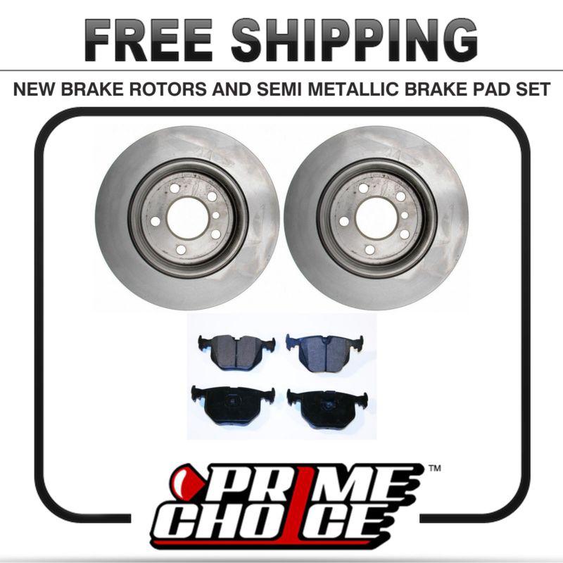 Premium rear metallic brake pads and disc rotors complete kit left & right pair