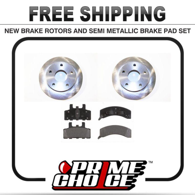 Premium front metallic brake pads and disc rotors complete kit left + right pair