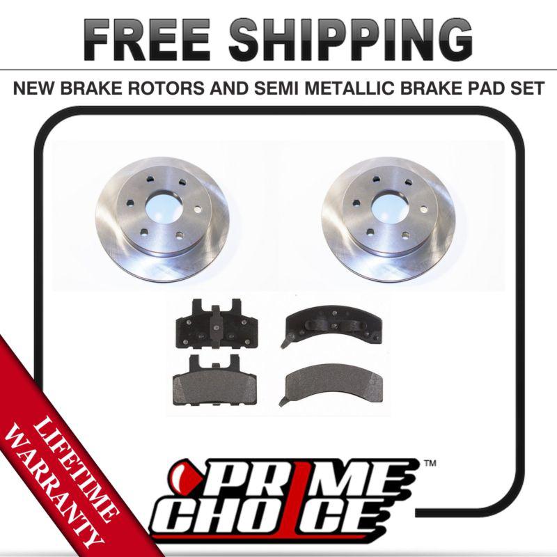 Front kit (2) brake rotors and (1 set) premium brake pads with lifetime warranty