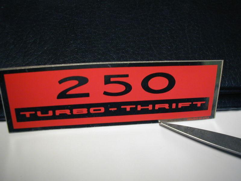 Valve cover decals 250 turbo thrift factory originals, gm