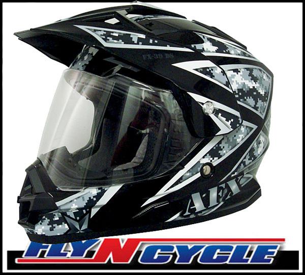 Afx fx-39 dual sport 3xl urban black motorcycle full face helmet dot ece xxxl