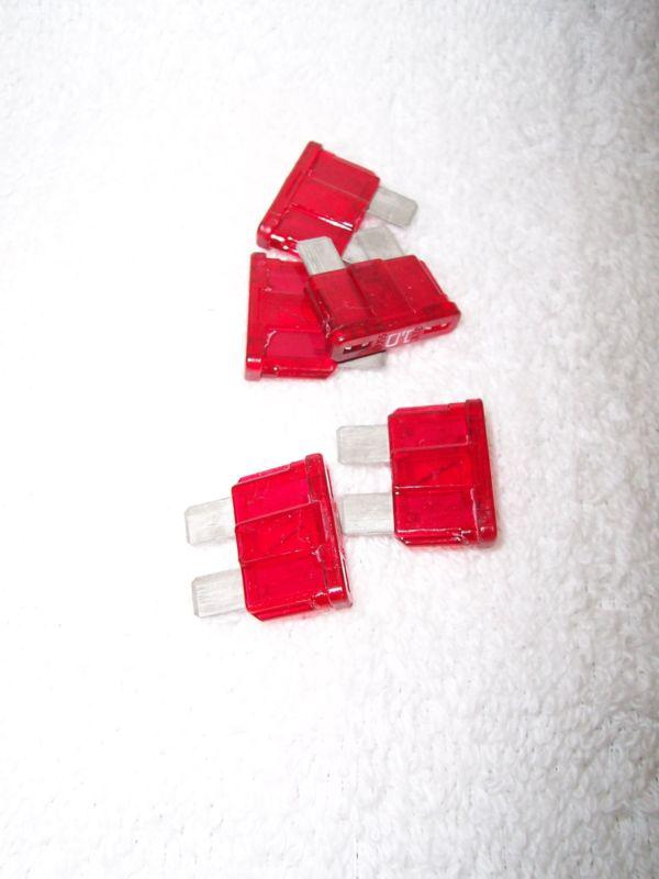 Standard ato/atc blade type fuses - 10 amp, lot/10