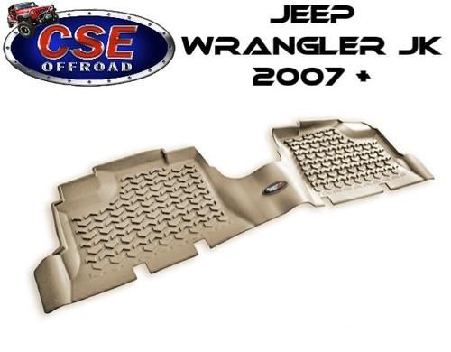 13950.01 rugged ridge tan rear floor mat jeep jk 4 door wrangler 2007-2014