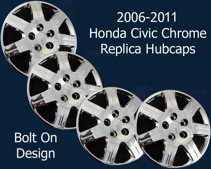 06 07 08 09 10 11 honda civic 16" chrome upgrade hubcaps new set/4 cci # 452-16c