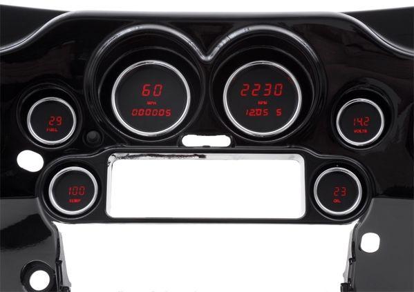 Dakota digital dresser 6 gauge package red for harley 04-08