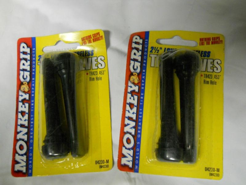 Monkey grip 2-1/2" long tire valves (2 pkgs. of 2) - tubeless - #m4230 - new