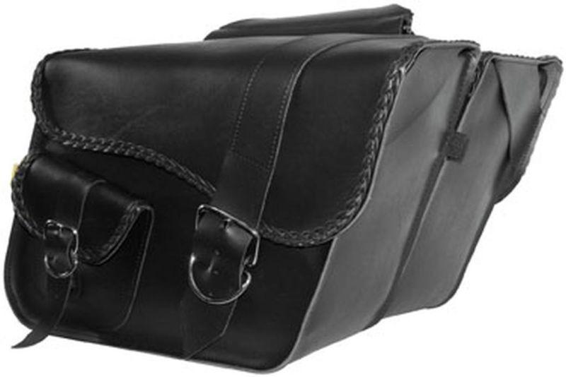 New willie & max ranger braided slant saddlebags, black, 16" x 11" x 6.5"