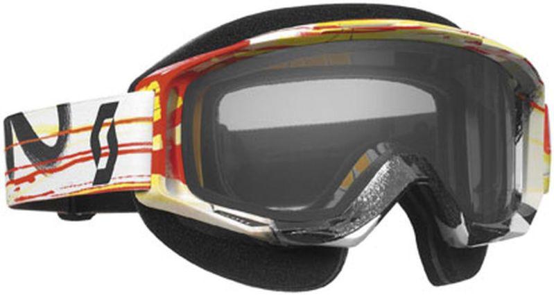 Scott tyrant snowcross w/ silver chrome acs thermal lens goggles,paint orange